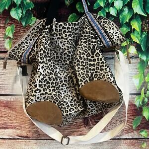 Mossimo Leopard Print Tote Bag XL 24x16x8 Duffel Duffle Bag Cheetah Animal Zip